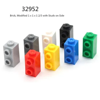 1 Бр Строителни блокове 32952 Brick, Модифицирани 1 x 1 x 1 2/3 с Нитове от двете страни Обемна Модулна Играчка GBC За хай-тек набор MOC