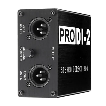 1 БР Prodi-2 Пасивна стерео Direct Audio Box DI Box Кутия директно впръскване на нисък шум китара бас DI 2-канален аудиоконвертер