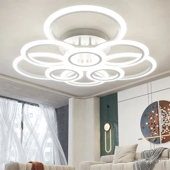 Led тавана лампа Creative Пръстен С плавно затъмняване, Поддръжка полилей Smart Remote Control За физически тела, в хола