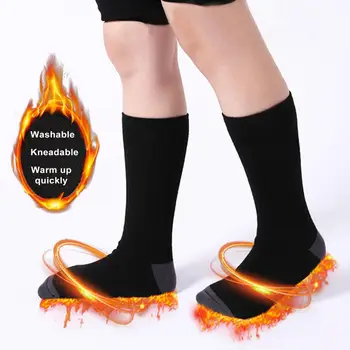1 Чифт чорапи с подгряване, Регулируем Бързо загряване, USB-акумулаторна Стрейчевая Удебелена Зимни Электронагревательная топло за отглеждане на краката
