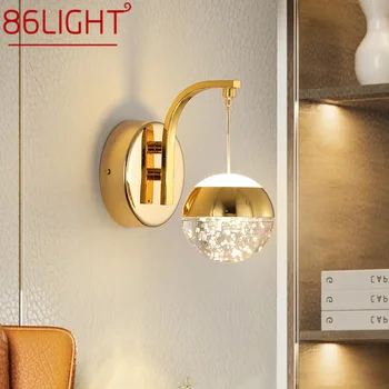 86LIGHT Златна кристална стена лампа Nordic Simple Bubble Sconce Light Led осветителни тела с декоративни домашни спални