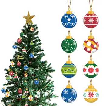 Красива Коледна украса Коледна украса за Окачване под формата на коледни топки с мультяшными щампи Празнични изделия за празника