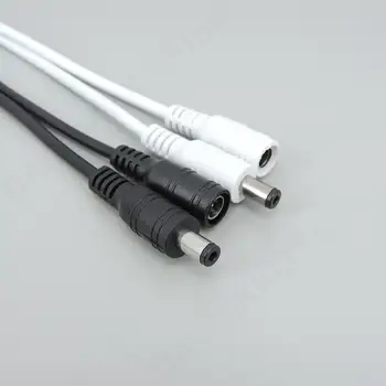 Включете 5,5x2,1 бял цвят dc конектор за свързване на кабела на dc за led лента 3528 smd 5050 v