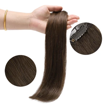 дамски шнола за коса разширения 25 г, 5шт # 4 цветен безпроблемна шнола за коса разширения, човешка коса