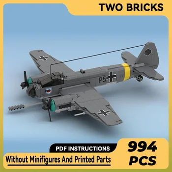Строителни тухли Moc Модел на Военен Самолет Junkers Ju 88 Технология Изтребител Модулни Блокове Подарък-Коледни Играчки Комплекти САМ В събирането на