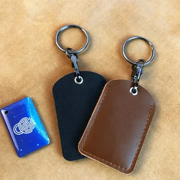 Защитен калъф за лична карта, Ключодържател, халка за ключове от волска кожа, държач за карти, Ключодържател, Етикети за достъп до дверному замъка, 5 Цвята
