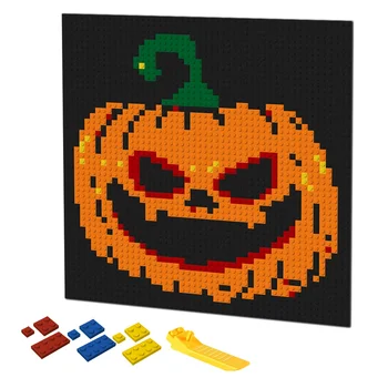 Уникален подарък за Хелоуин Пиксел Графики Тиква на Ужасите Креативна Рана Mosiac Живопис Аксесоари За декорация на MOC градивните елементи на Играчки За деца