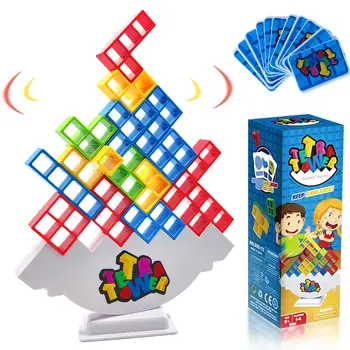 Балансирующие играчки Tetra Tower, настолни игри за деца и възрастни, изграждане на блокове за балансиране, е подходящ за семейни игри, партита
