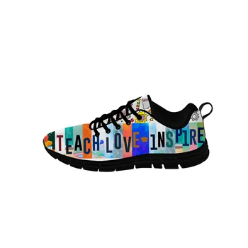 Научи Любов Вдъхновява, ниски маратонки, Мъжки Дамски ежедневни обувки за юноши, холщовые маратонки за бягане, лека дишаща обувки с 3D-принтом.