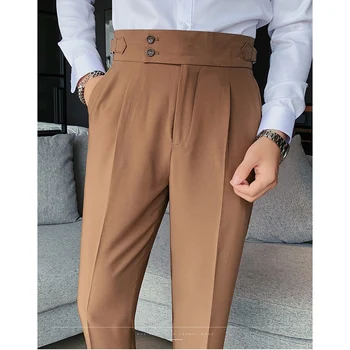 2023 Нови Обикновена Официални мъжки панталони Модерен Бизнес панталони с висока талия За сватбеното парти на Ежедневните панталони Slim Fit